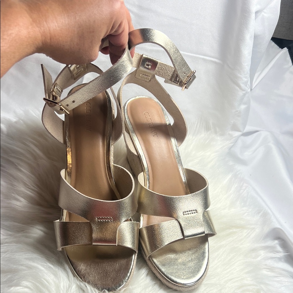 Old Navy Metallic Wedge Sandals View 2